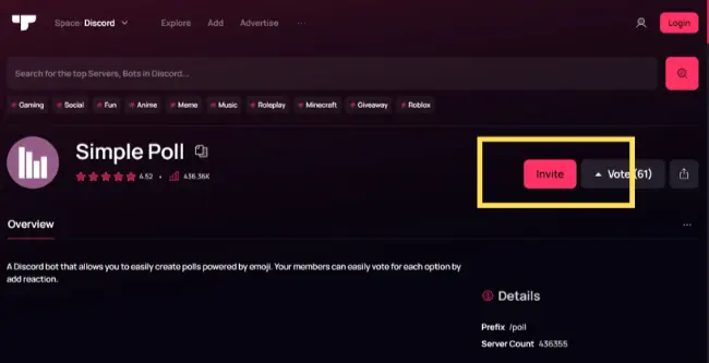 discord poll using bot